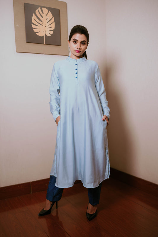 Light Blue Silk Tunic