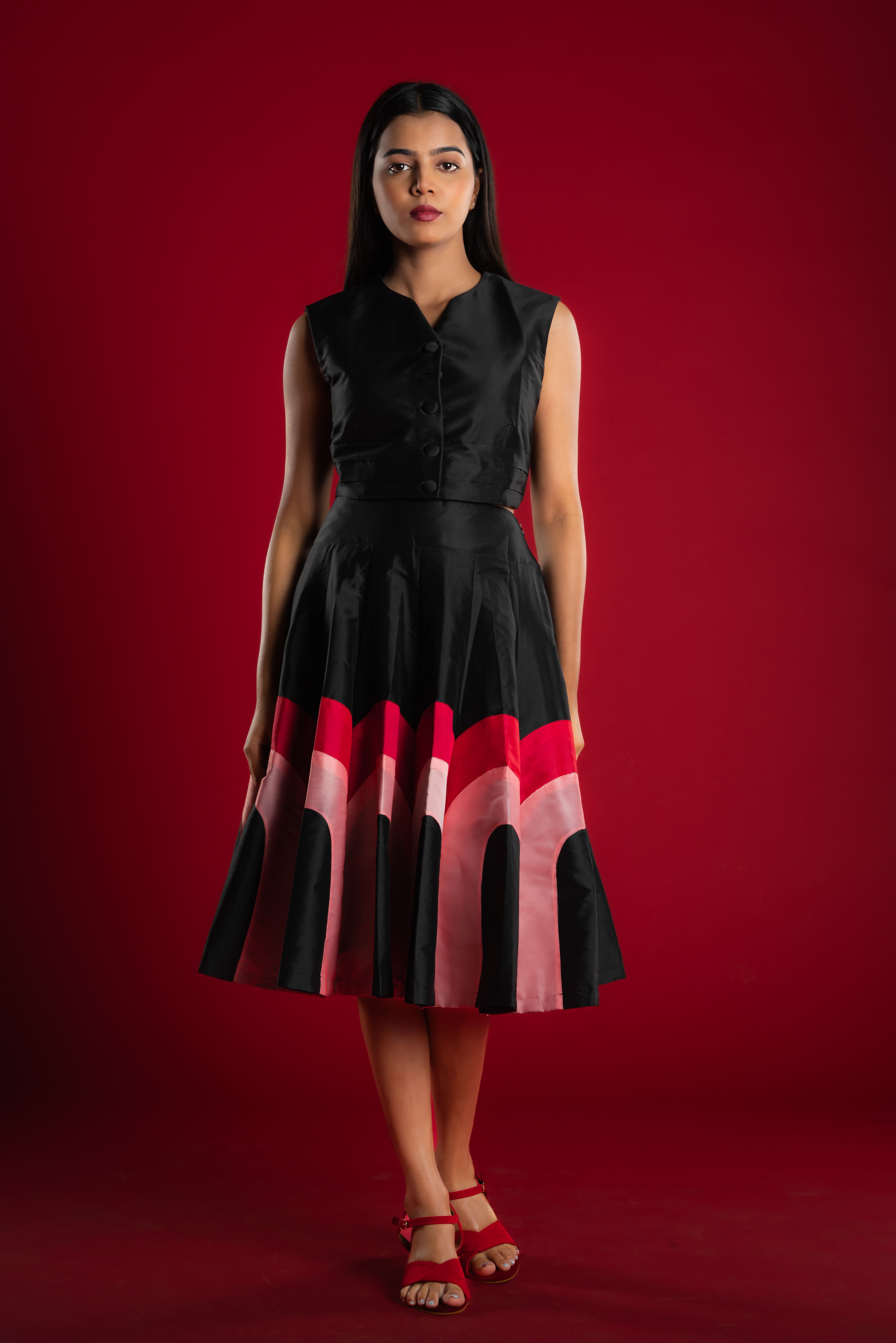 Multicolor Silk Skirt