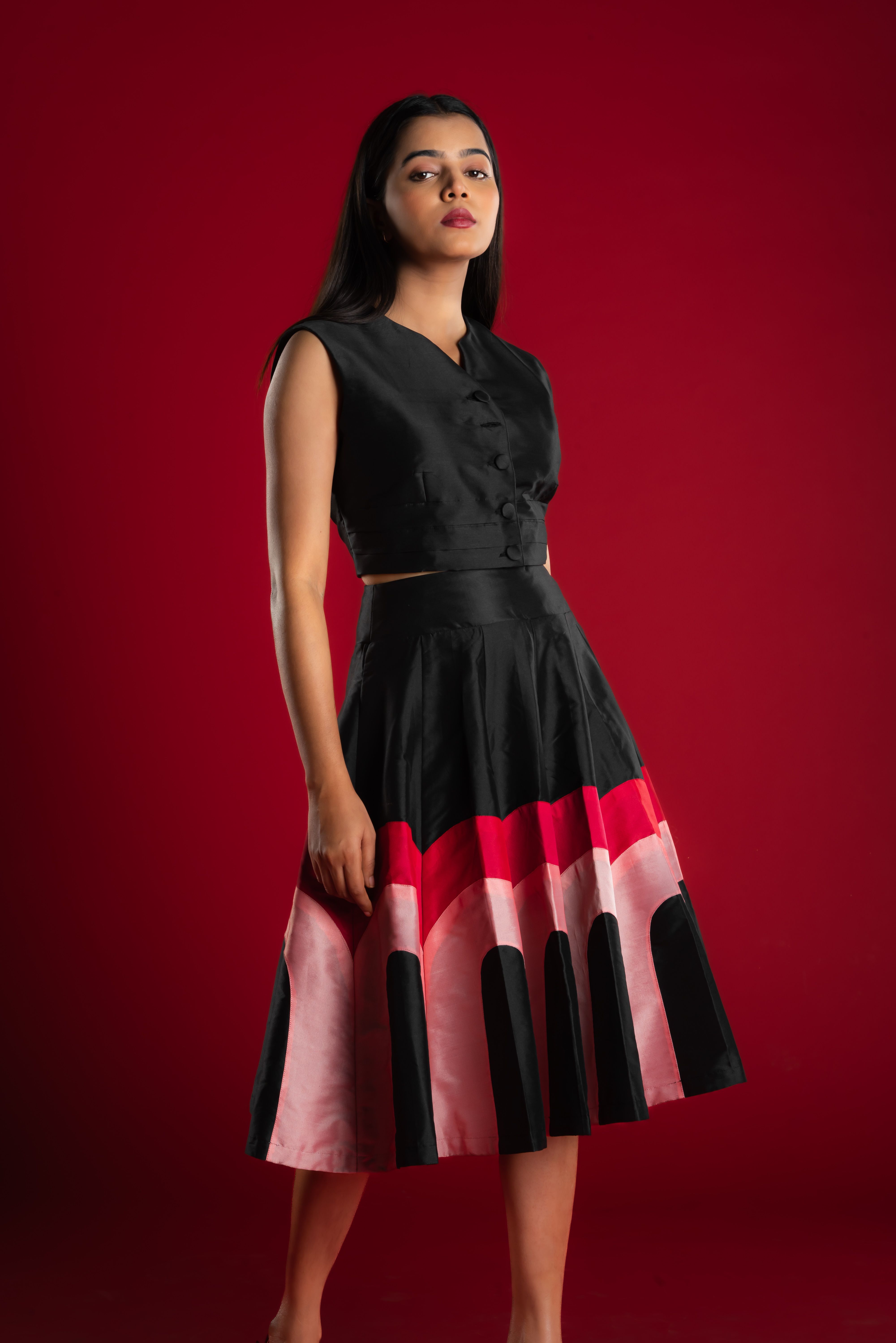 Multicolor Silk Skirt