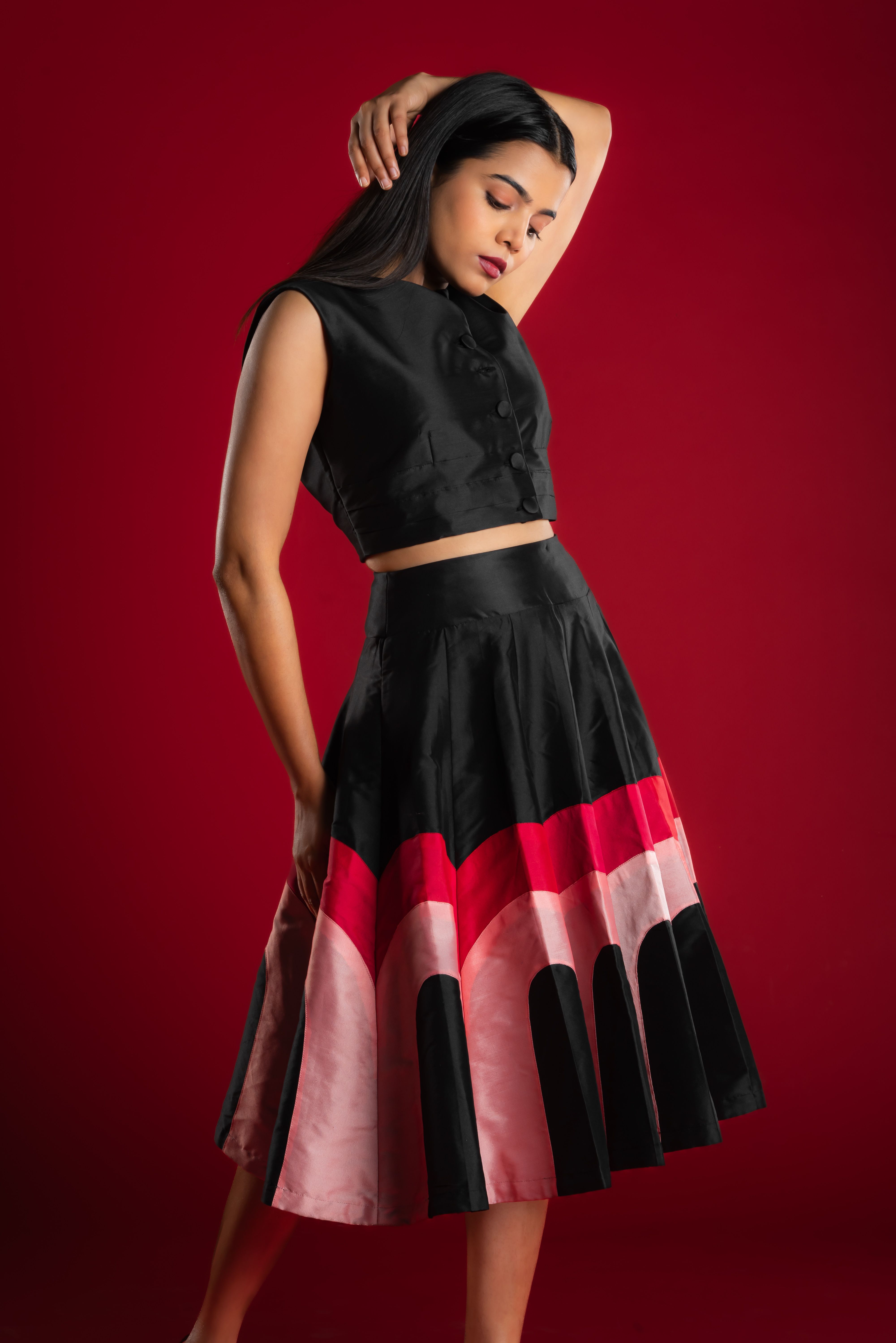 Multicolor Silk Skirt