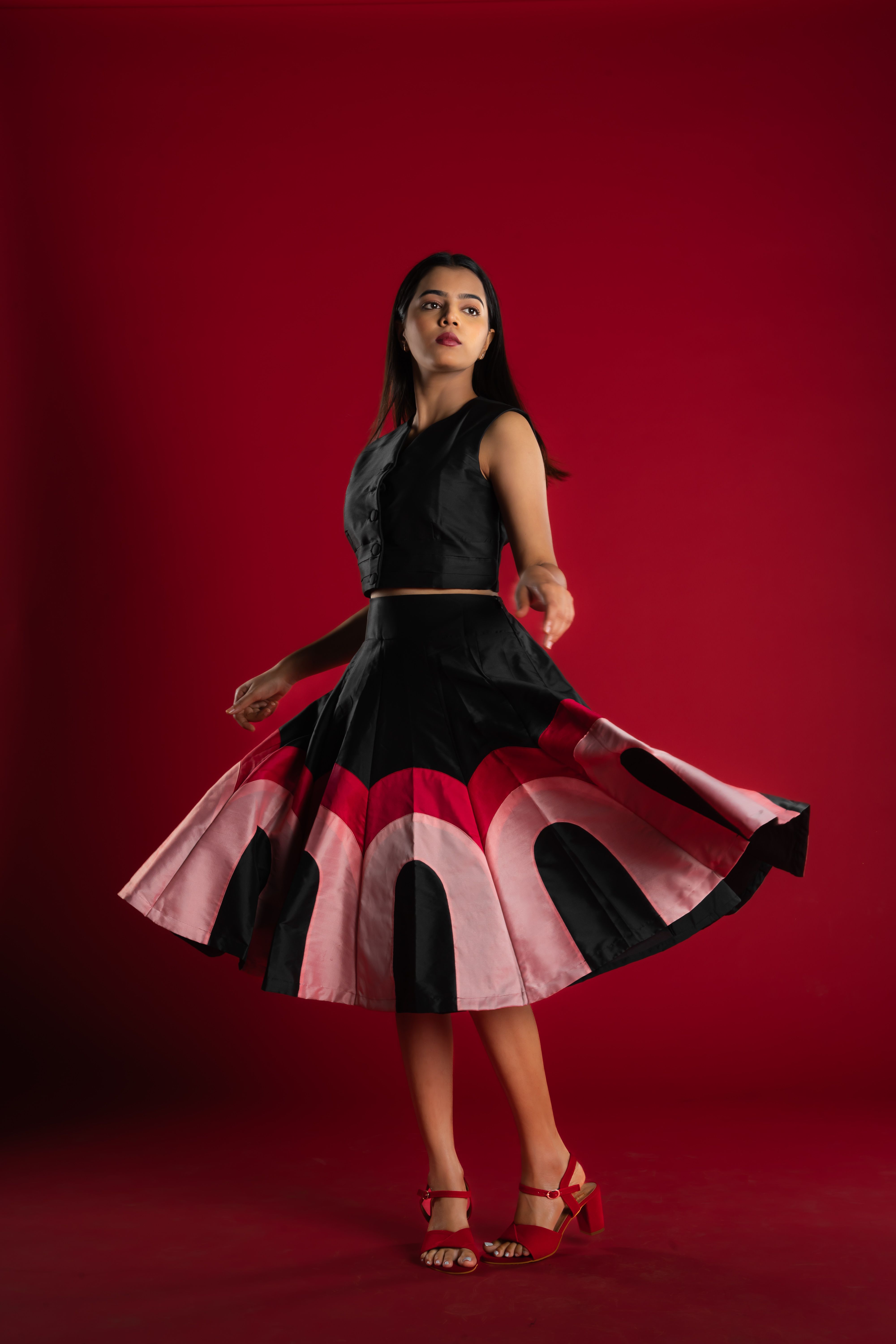 Multicolor Silk Skirt