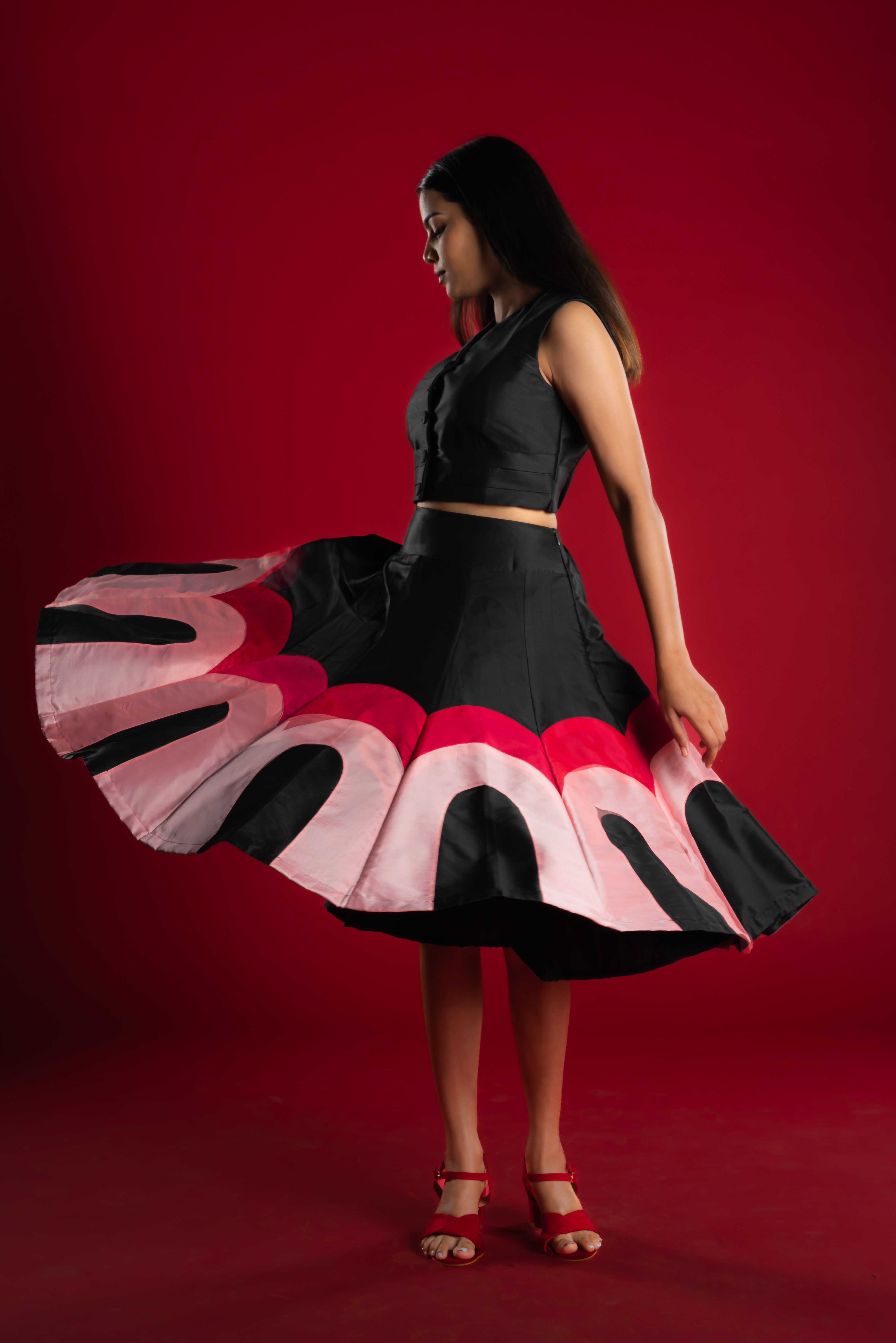 Multicolor Silk Skirt