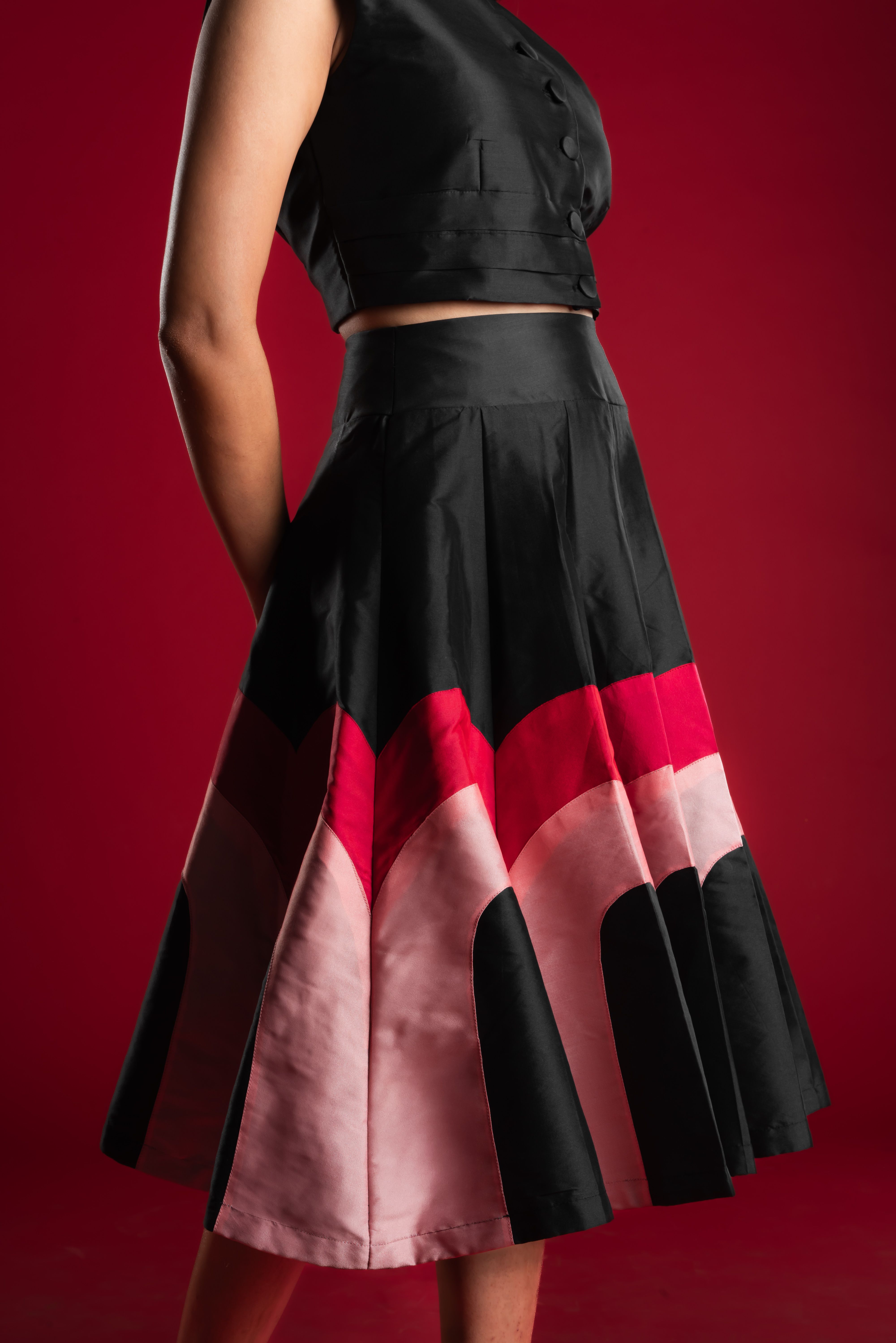 Multicolor Silk Skirt