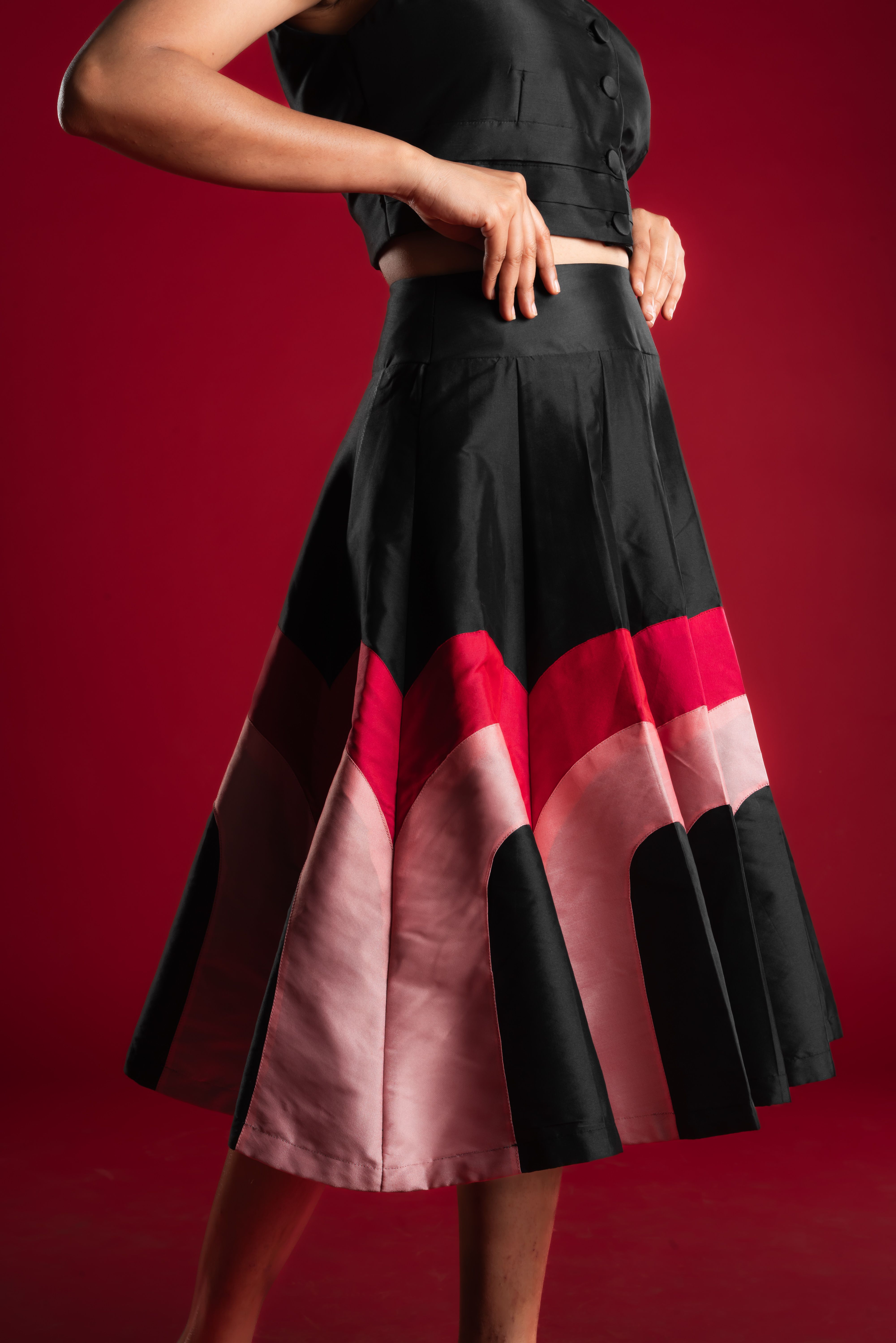 Multicolor Silk Skirt