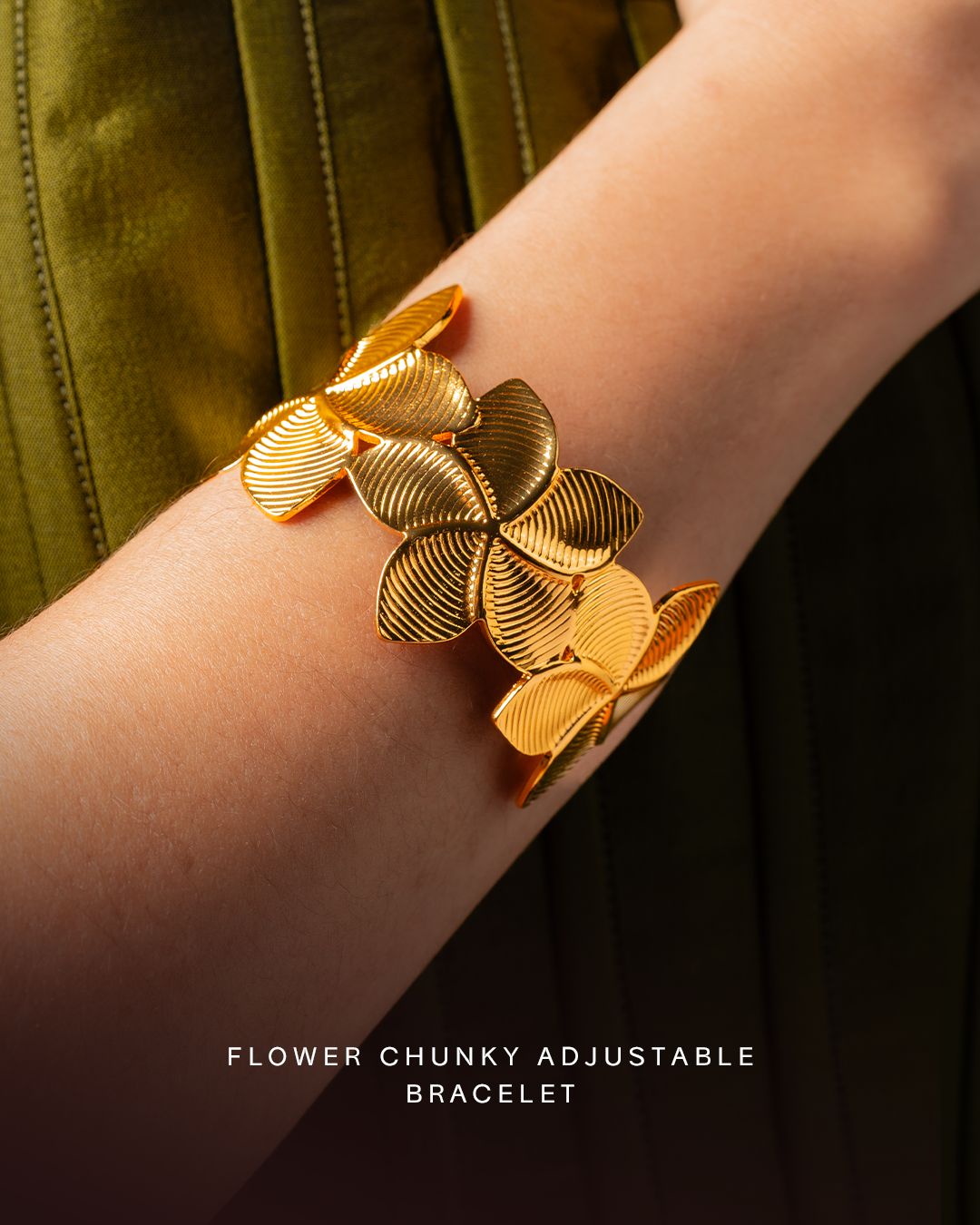 Flower Chunky Adjustable Bracelet
